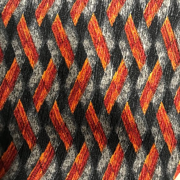 Silk Tie Rust Gray Geometric Pattern Vintage Club International Tip Top Tailor - Picture 2 of 4